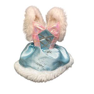 Skating Star Barbie Dress Only Blue Satin Faux Fur Pink Trim Snowflake 1995